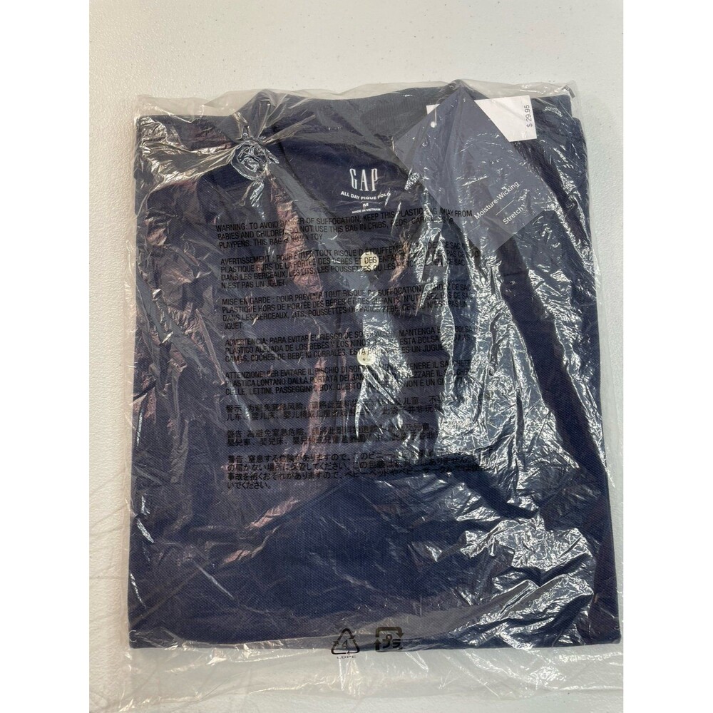 GAP Men’s Navy Blue Polo Shirt M NWT Moisture Wicking Stretch Classic